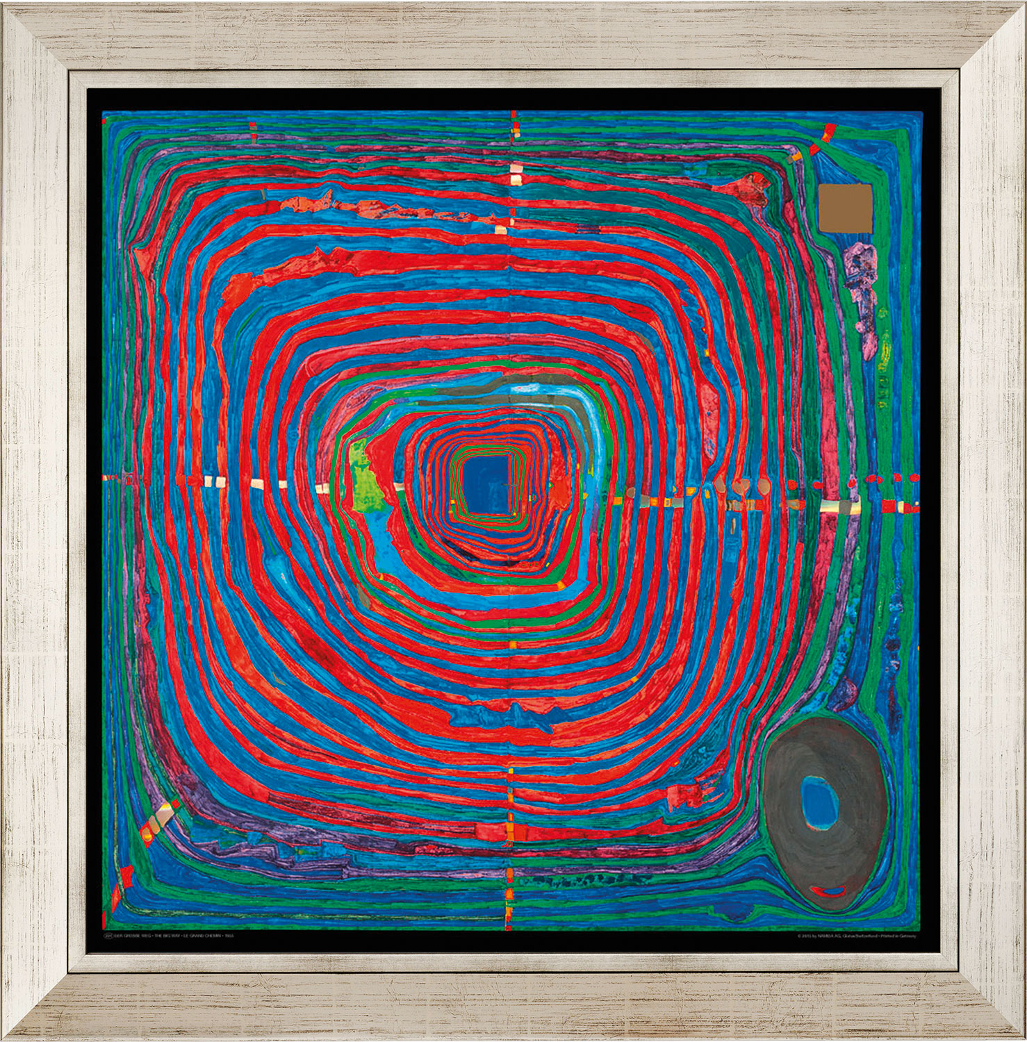 Gemälde Der große Weg  gerahmt - Friedensreich Hundertwasser (224)