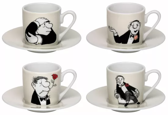 Espressotassen 4er Set mit Künstlermotiven – Loriot