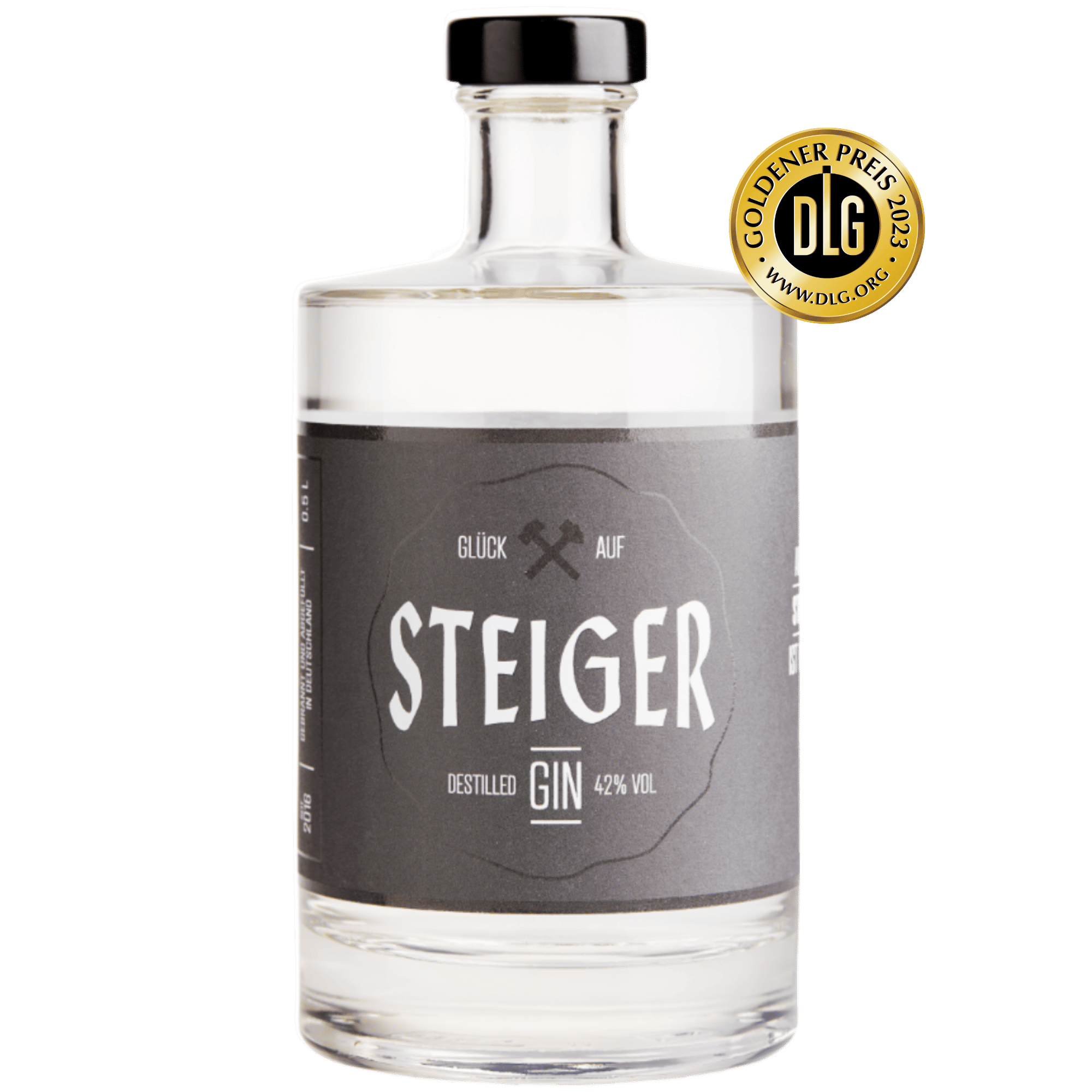 Steiger Distilled Gin inkl. Gläser und Untersetzer