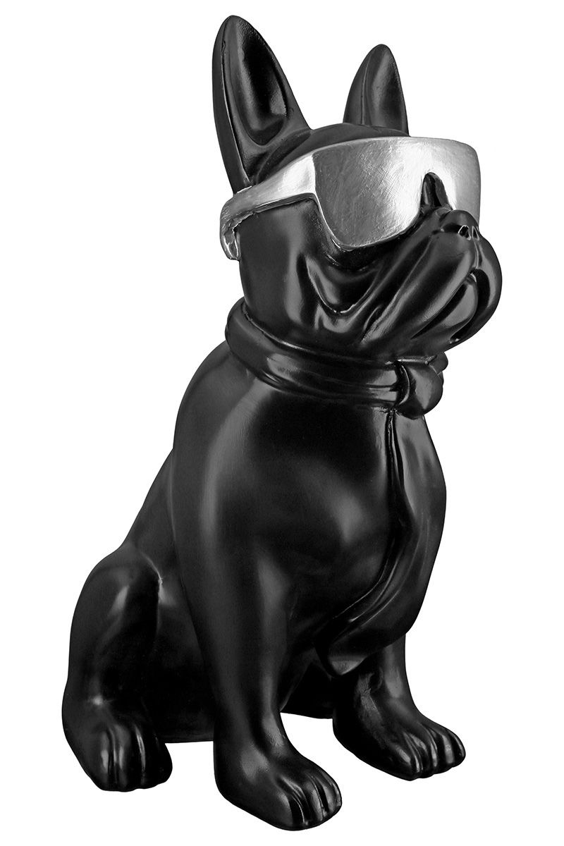 Mops-Skulptur Cool Dog schwarz