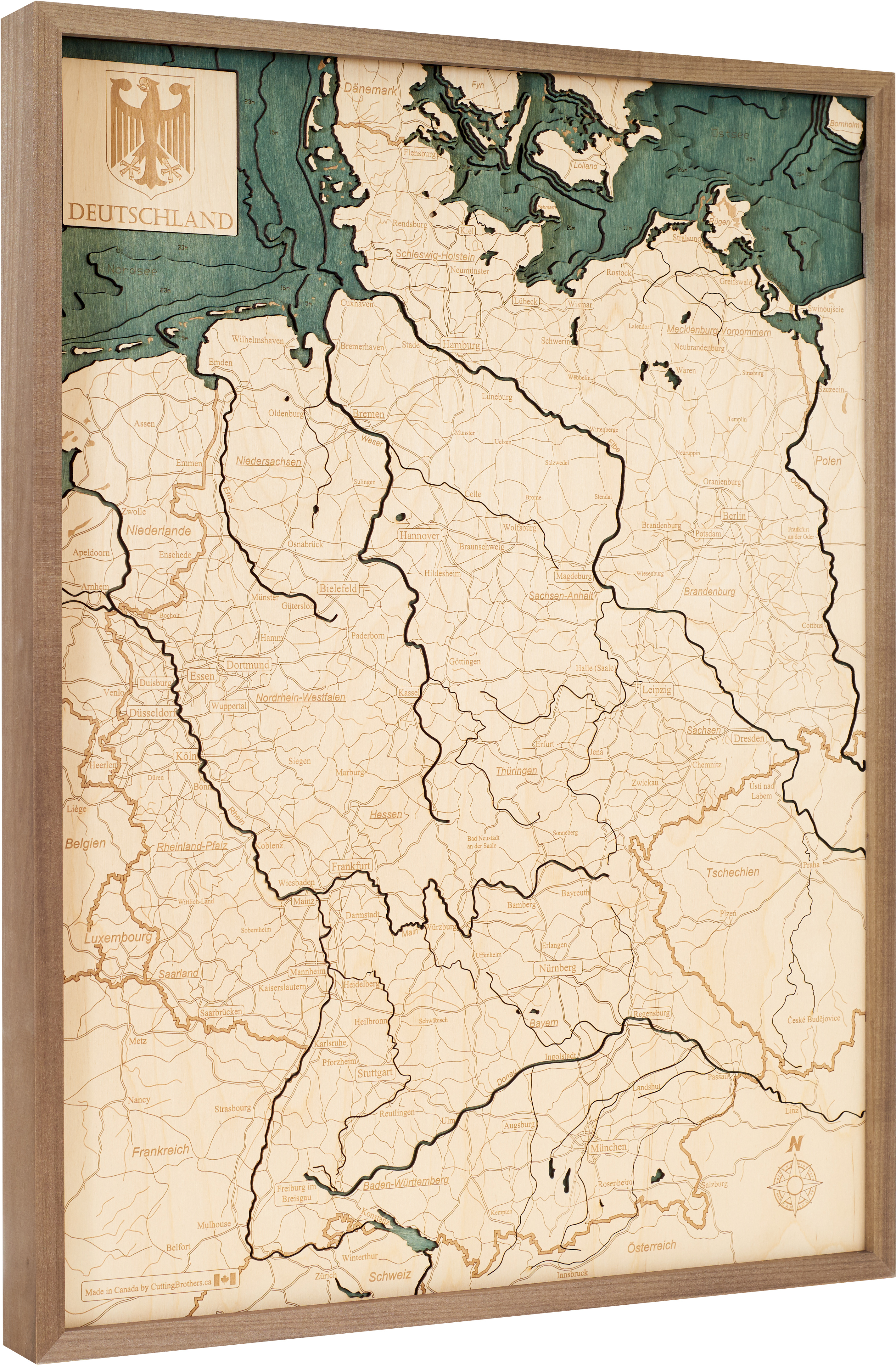 3D Holzwandkarte Deutschland