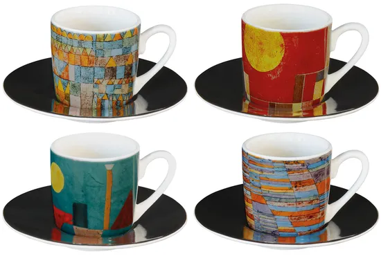 Espressotassen mit Künstlermotiven im 4er-Set - Paul Klee | Ideen für Haus und Garten