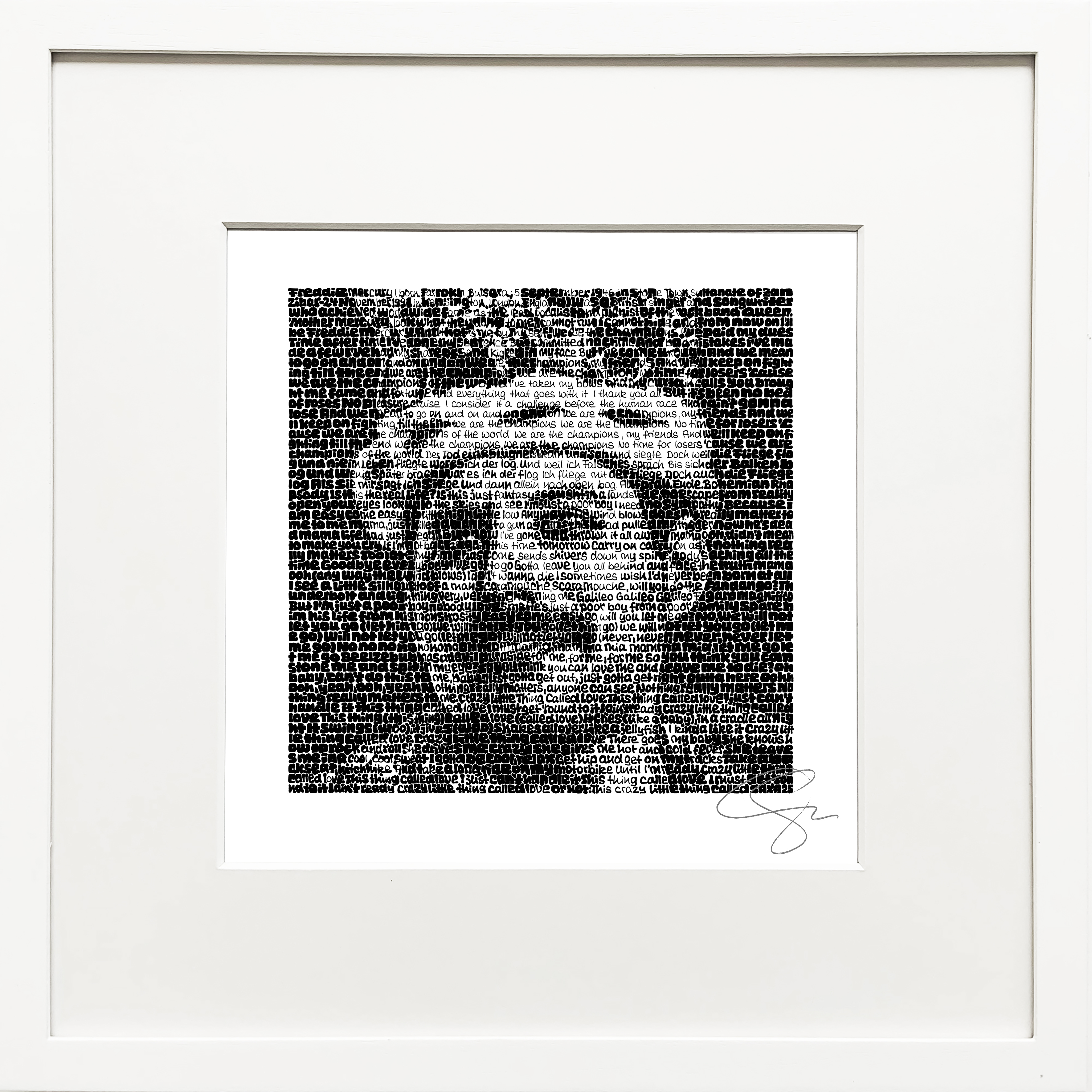 Bild | Freddie Mercury II - Wortmalerei SAXA S/W Edition