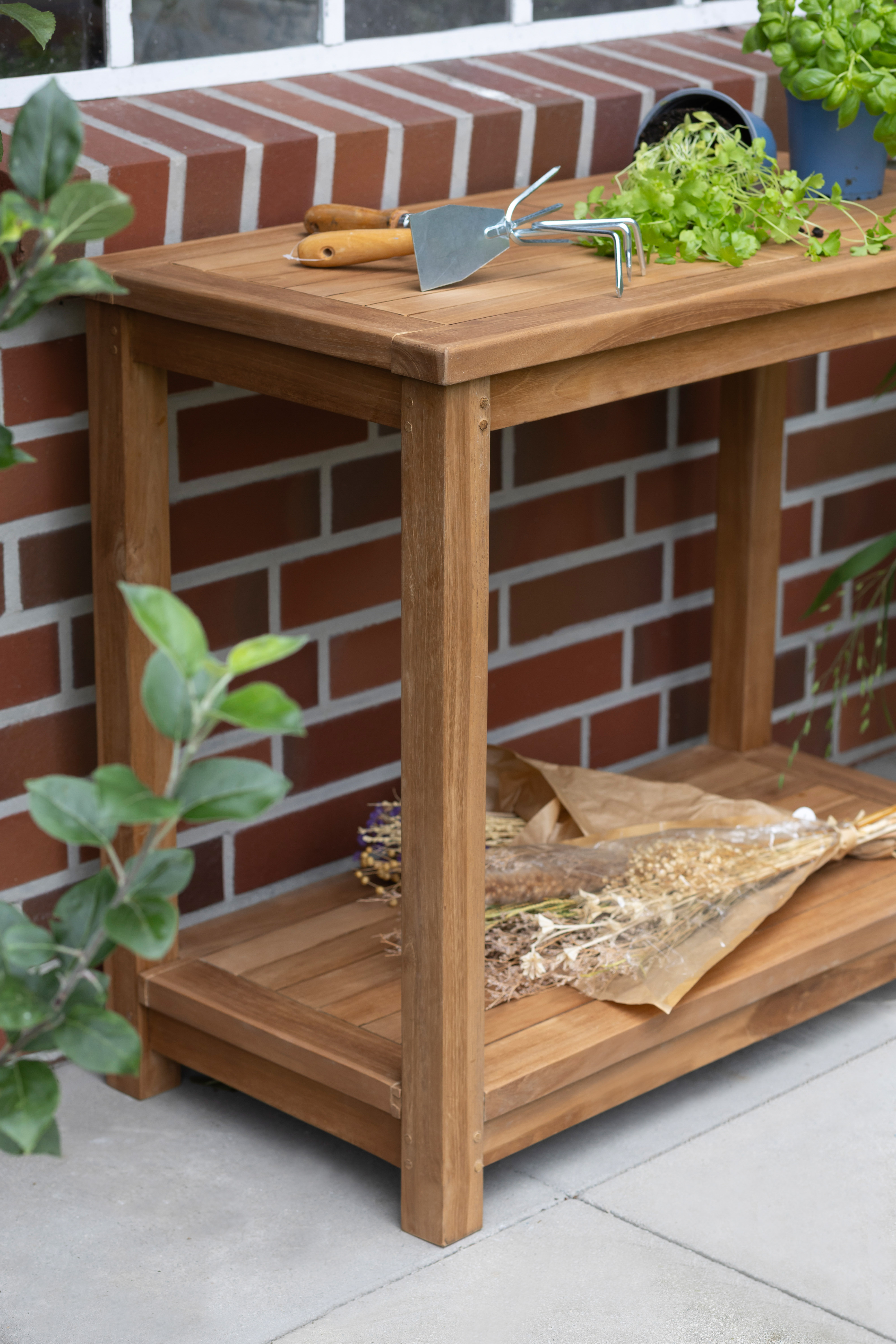 Pflanztisch | Teakholz mit Ablage – Salford | Ideen für Haus und Garten