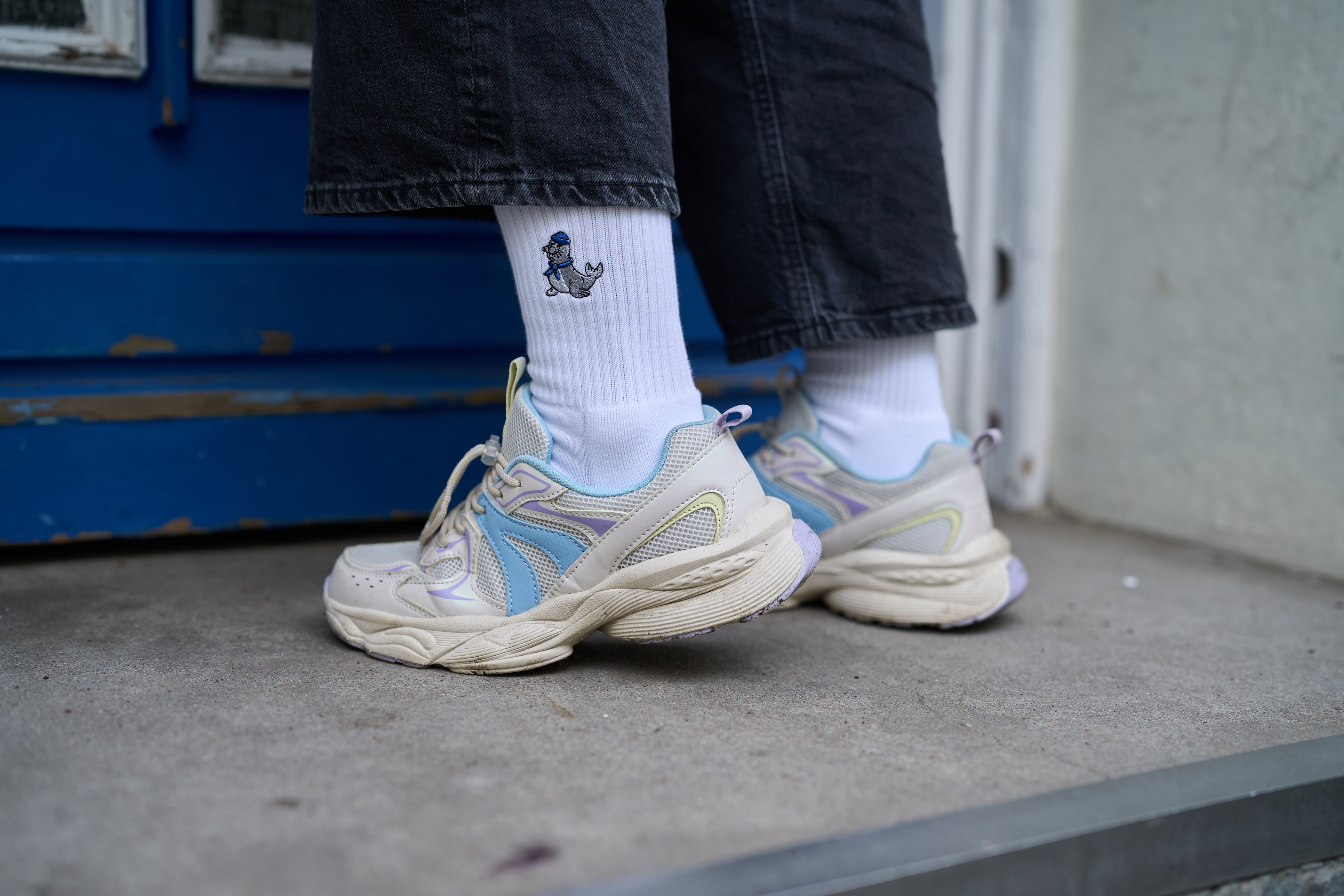 Socken mit maritimen Motiv | weiß