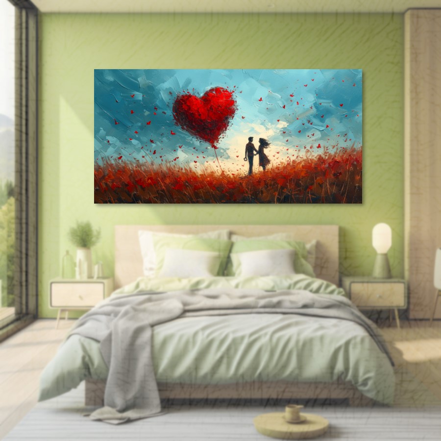 Wandbild - Love on a butterfly field