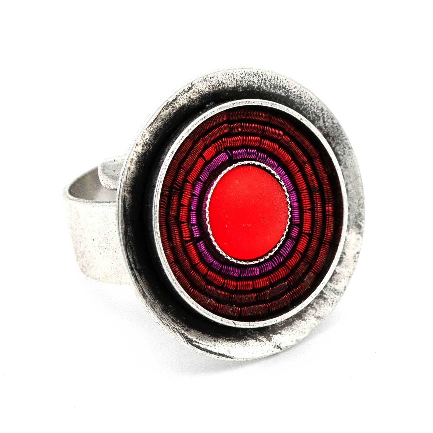 Ring "India Antik" - rot