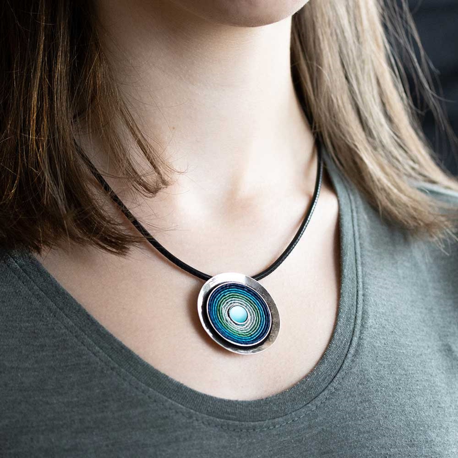 Kette "India Antik Iris" - blau