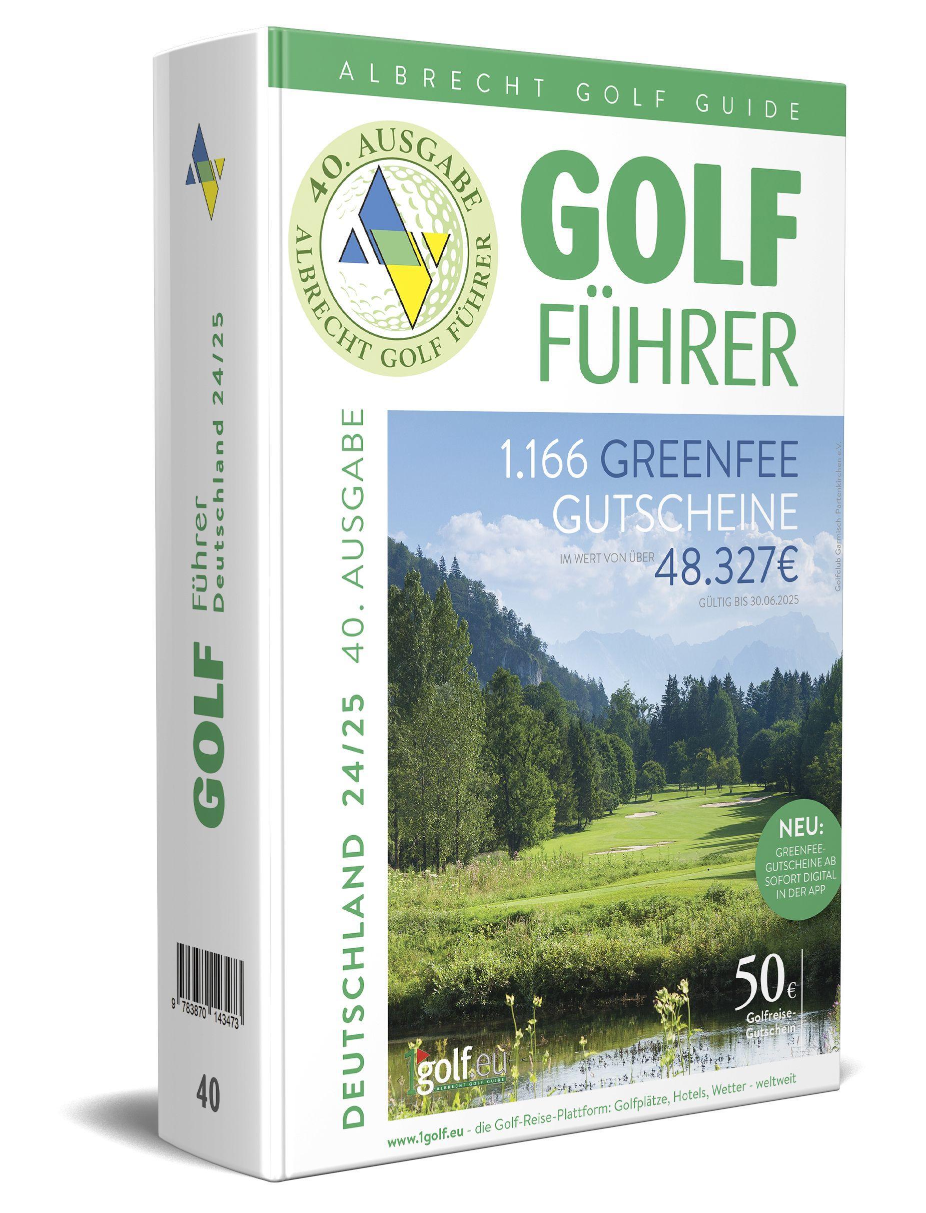 Albrecht Golf Führer Deutschland 24/25 inklusive Greenfee Gutscheinen Das ideale Geschenk für Golfer