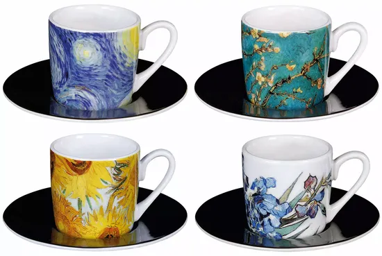 Espressotassen 4er-Set | Künstlermotive – Vincent van Gogh