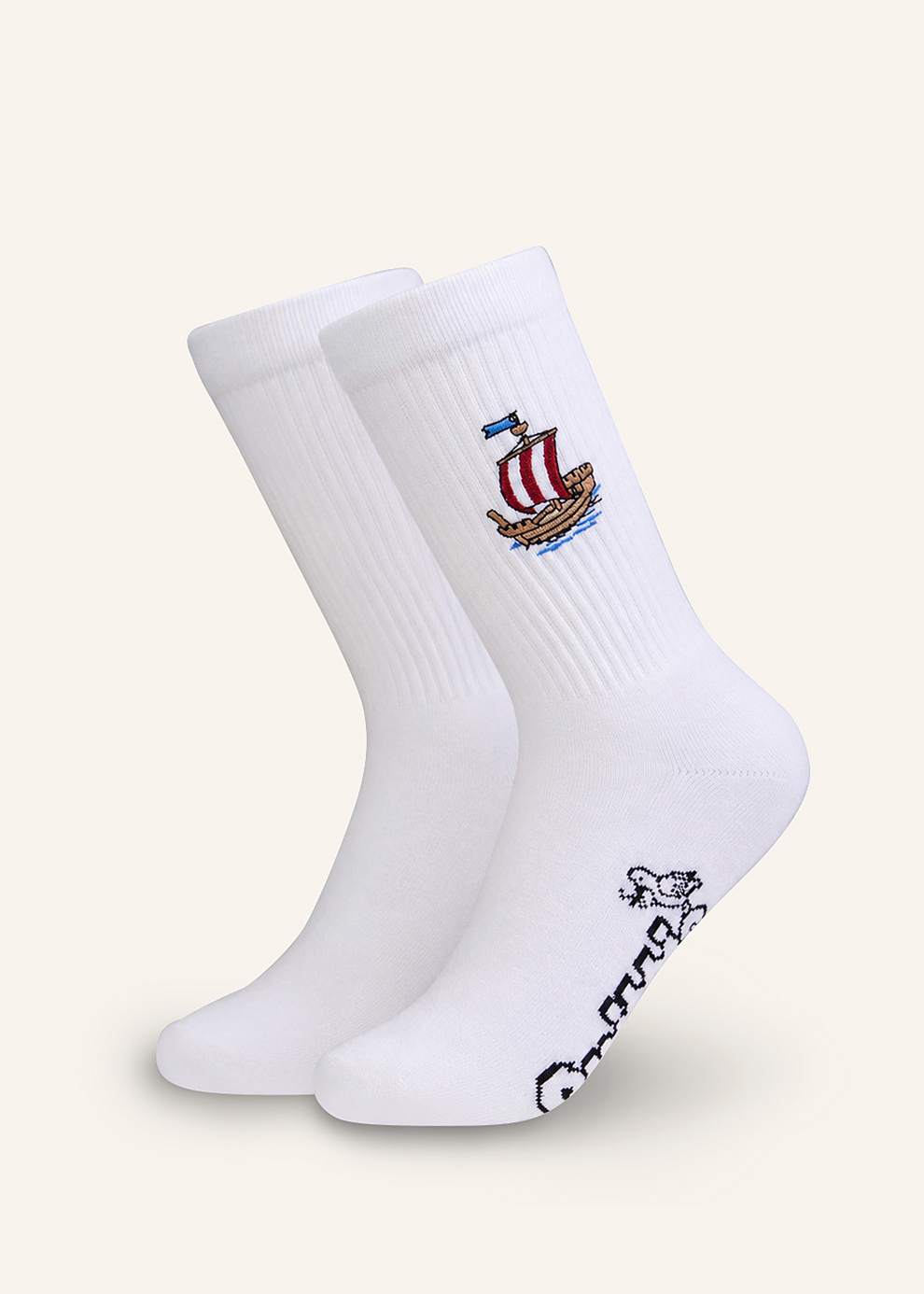 Socken mit maritimen Motiv | weiß